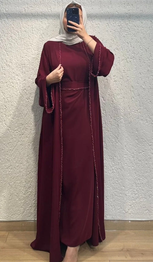 Ruby Veil Abaya
